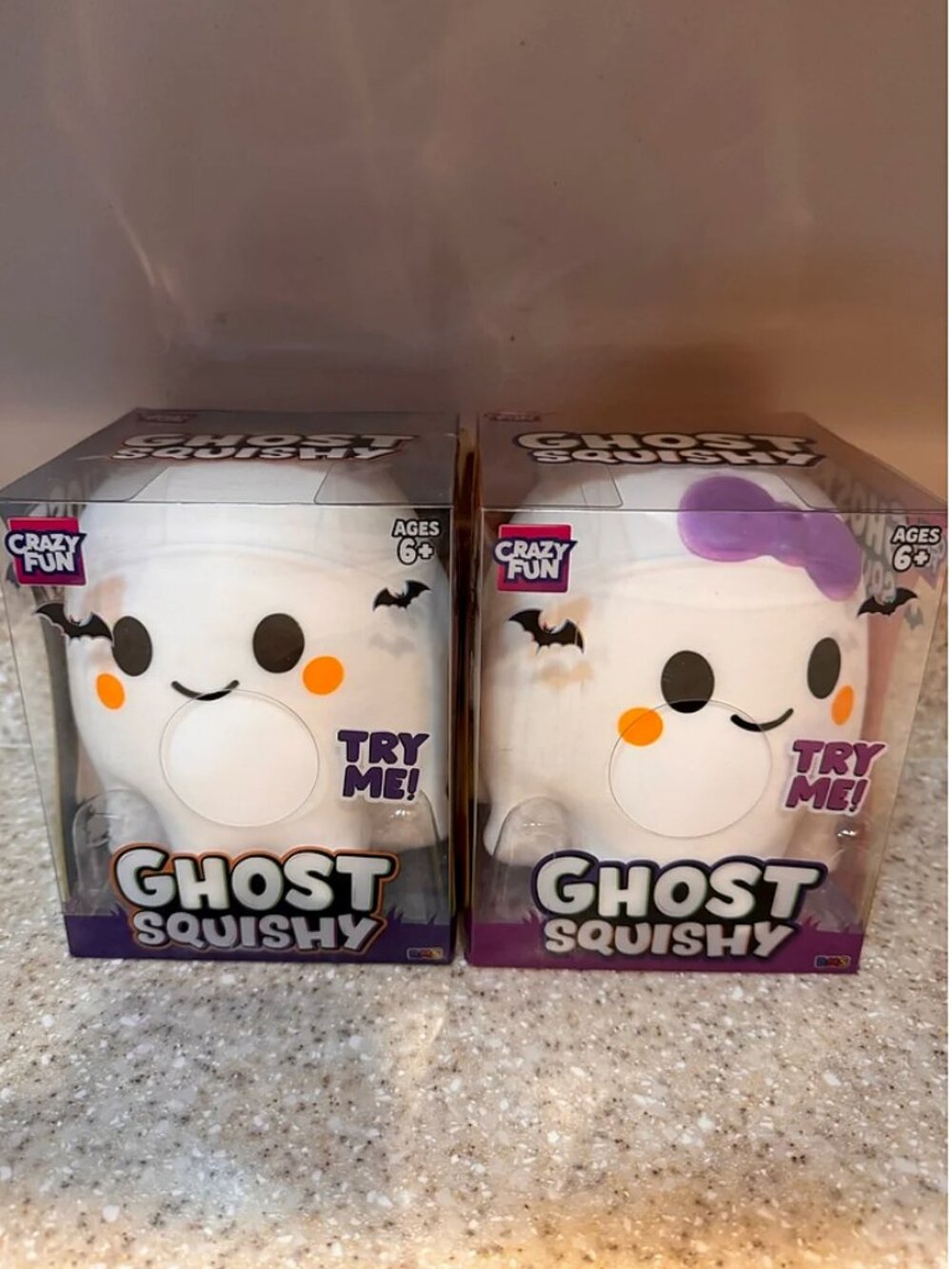 Set of 2 Large Ghost Squishy - Boy and Girl Halloween